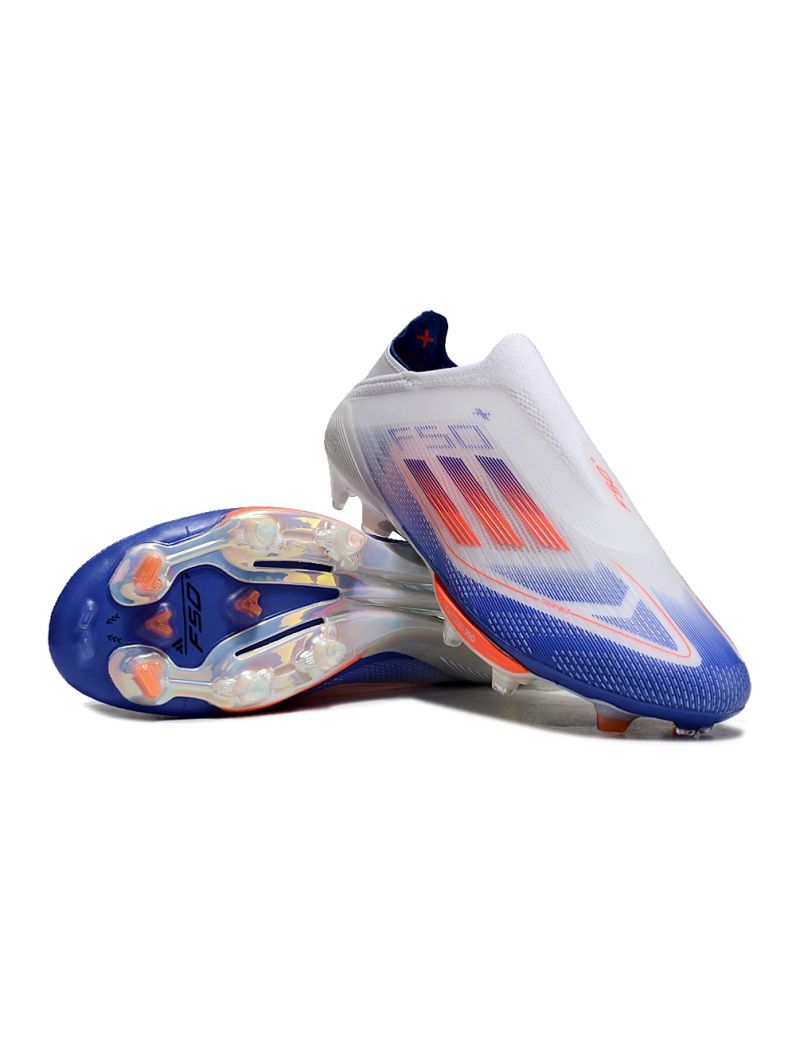 adidas F50+ League Laceless FG Advancement - White/Solar Red/Lucid Blue