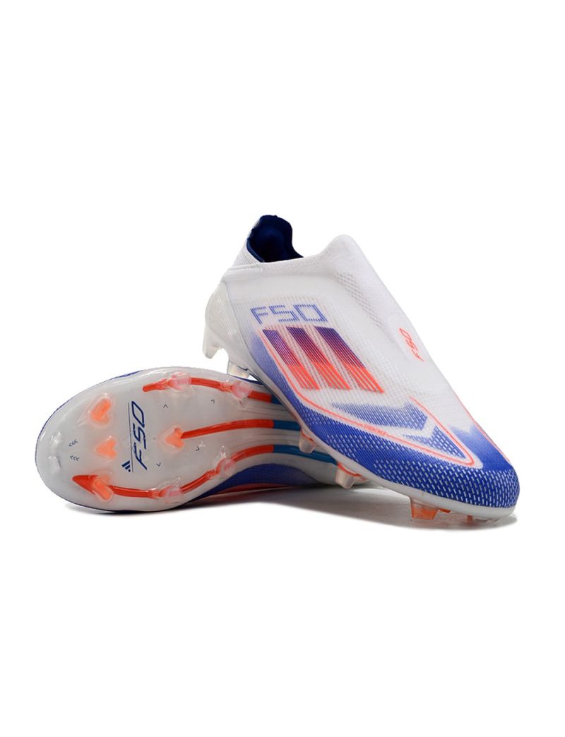 adidas F50 Elite Laceless FG Advancement - Footwear White/Solar Red/Lucid Blue