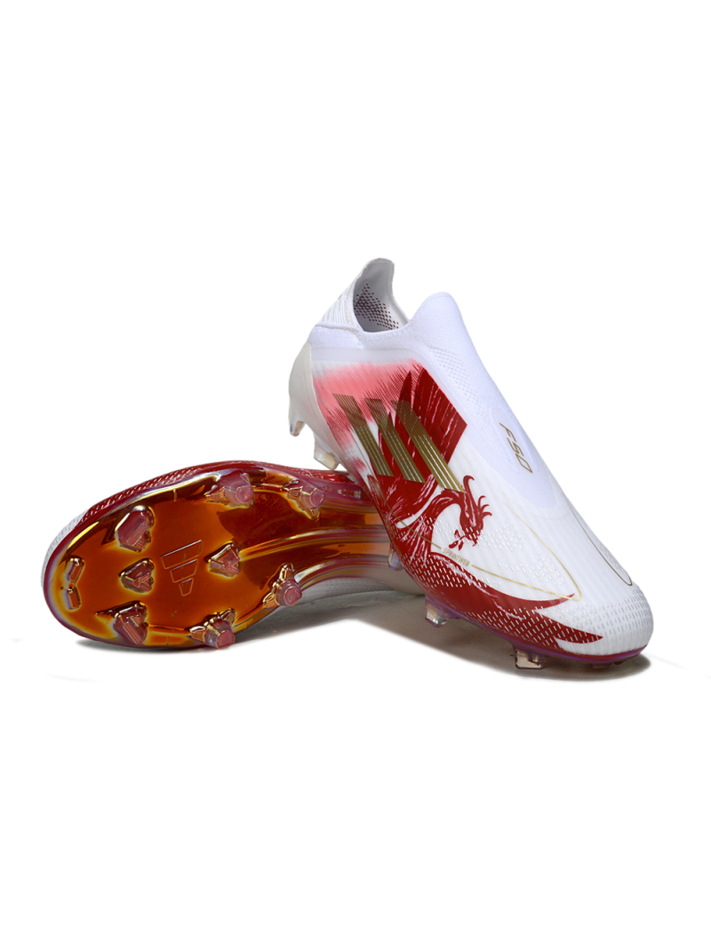 Adidas F50 Elite Laceless FG White Red Gold
