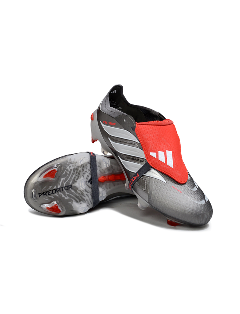  adidas 26 Predator Elite Tongue FG Silver Met Vivid Red