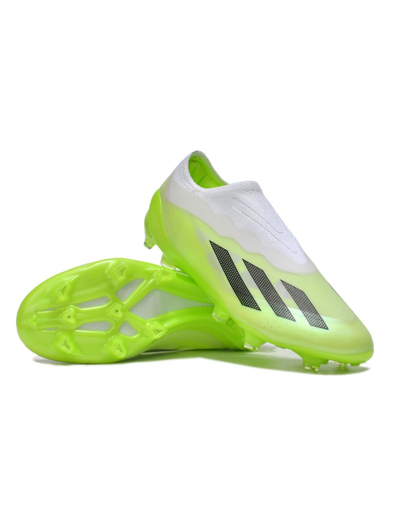 adidas X Crazyfast.1 Laceless FG - Cloud White/Core Black/Lucid Lemon