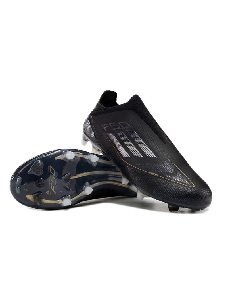 Adidas F50 Elite Laceless FG Dark Spark - Core Black/Iron Metal/Gold Metallic