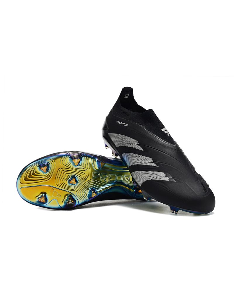 Adidas Predator Elite Laceless FG Core Black Carbon Gold Metallic
