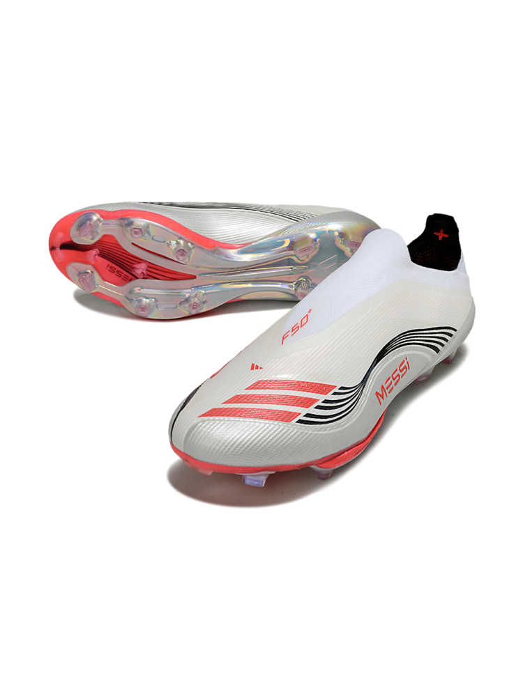 Adidas F50 Elite Laceless FG White Lucid Red Silver Metallic