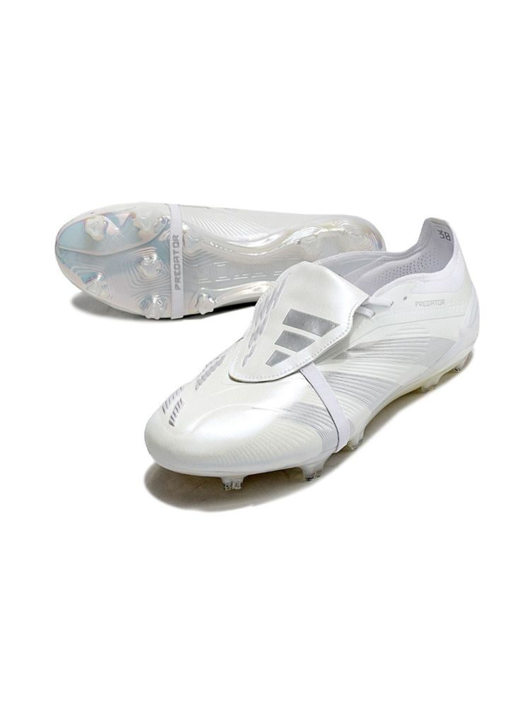 adidas Predator Elite Fold-over Tongue FG Pearlized - White/Silver Metallic