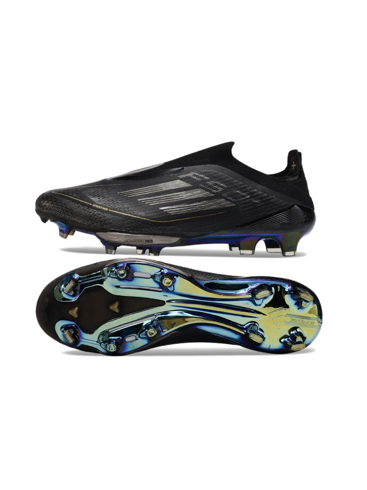adidas F50 + Laceless FG Core Black Iron Met Gold Met