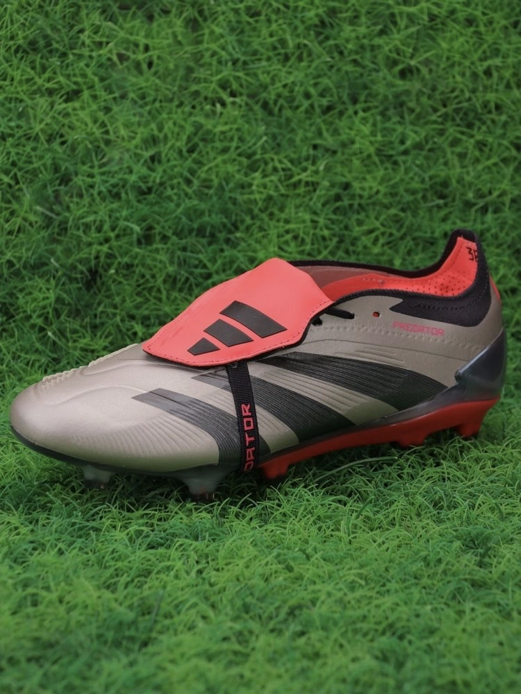 adidas Predator Elite Fold-over Tongue FG - Platin Met/Aurora Black/Carbon