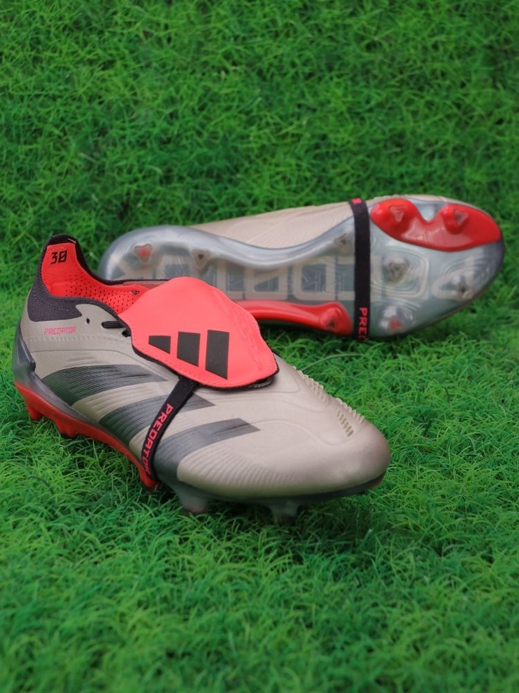 adidas Predator Elite Fold-over Tongue FG - Platin Met/Aurora Black/Carbon
