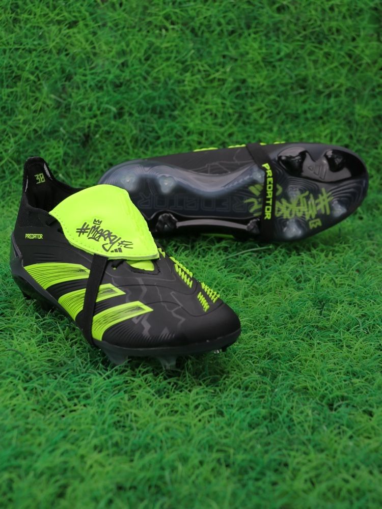 adidas Predator Elite Fold-over Tongue FG Merky FC - Core Black/Footwear White/Lucid Lemon