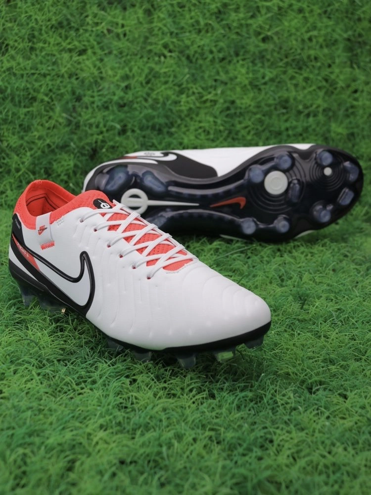 Nike Tiempo Legend 10 Elite FG Ready - White/Black/Bright Crimson
