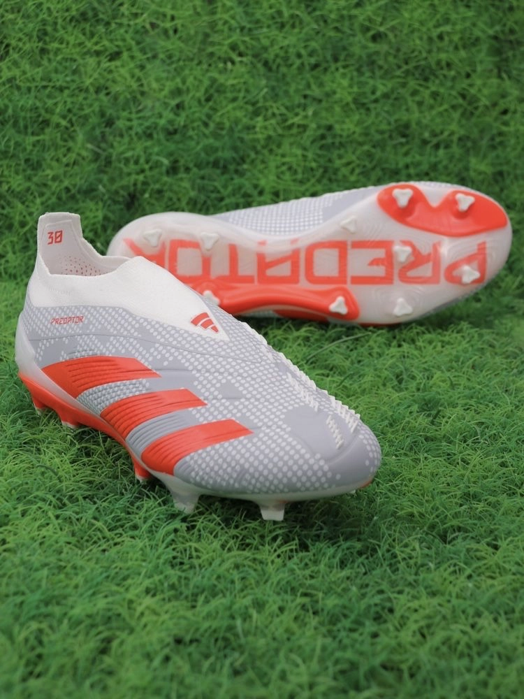 adidas Predator Elite Laceless FG Gray Crimson White