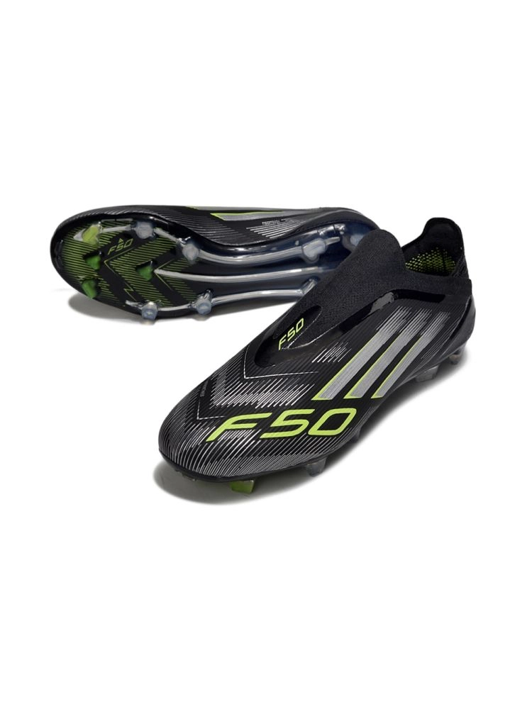 2025 adidas F50 Elite Laceless FG Black Silver Volt