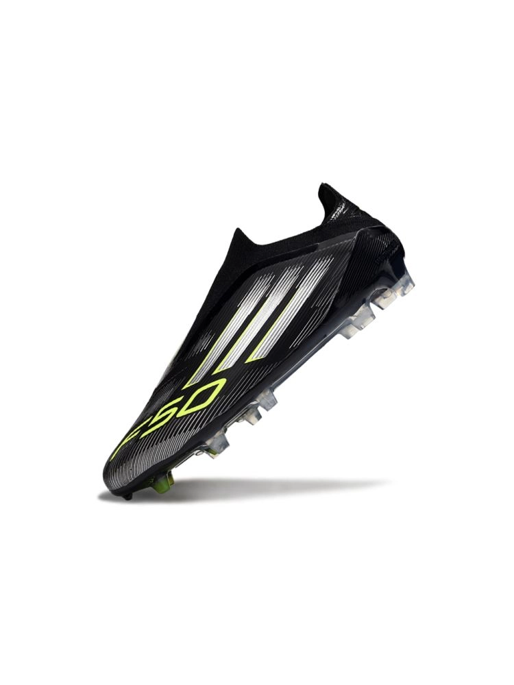 2025 adidas F50 Elite Laceless FG Black Silver Volt