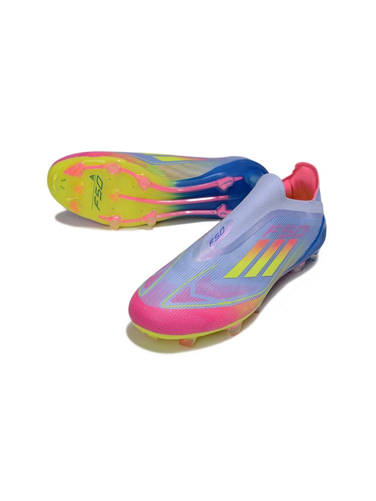 2025 adidas F50 Elite Laceless FG Blue Fusion Lucid Lemon Lucid Pink