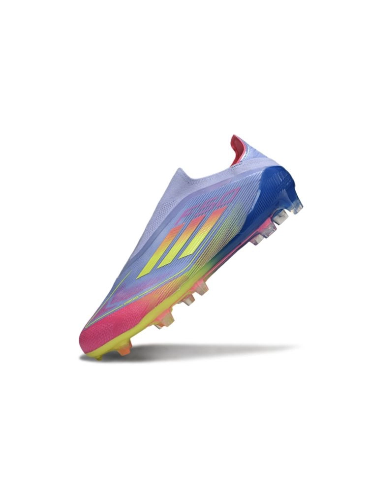 2025 adidas F50 Elite Laceless FG Blue Fusion Lucid Lemon Lucid Pink