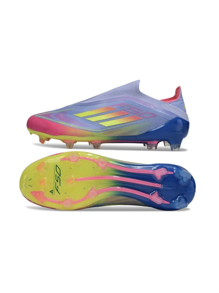 2025 adidas F50 Elite Laceless FG Blue Fusion Lucid Lemon Lucid Pink