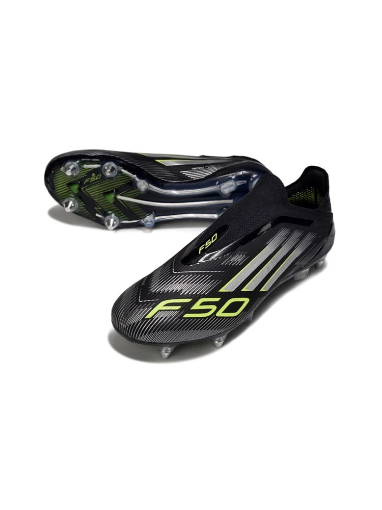 2025 adidas F50 Elite Laceless SG-Pro Black Silver Volt