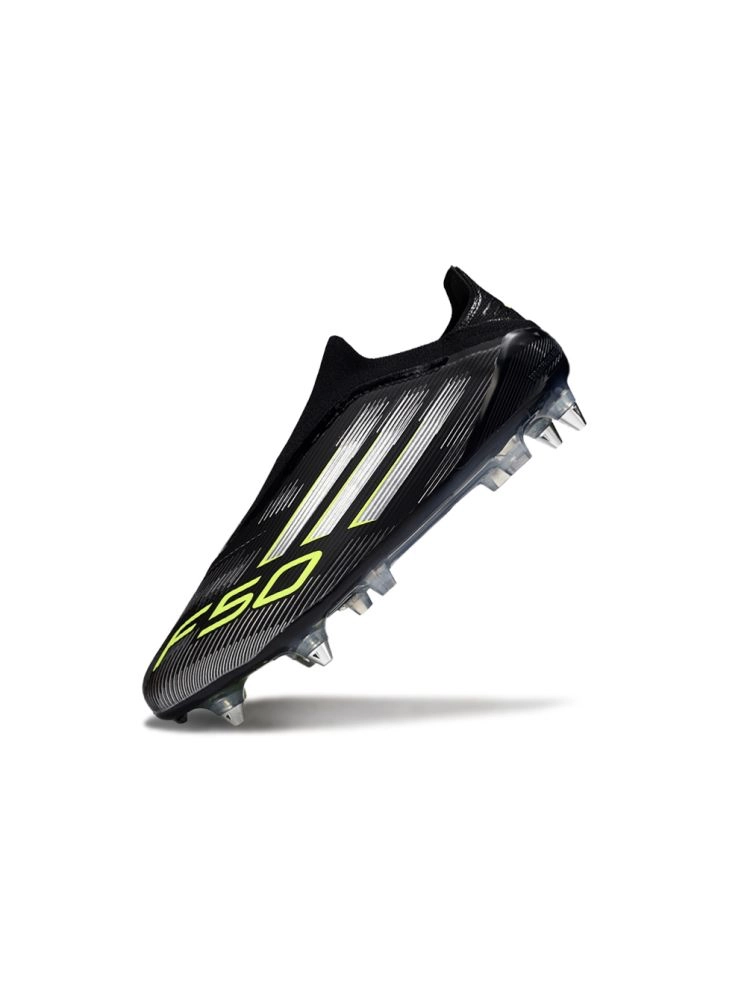 2025 adidas F50 Elite Laceless SG-Pro Black Silver Volt