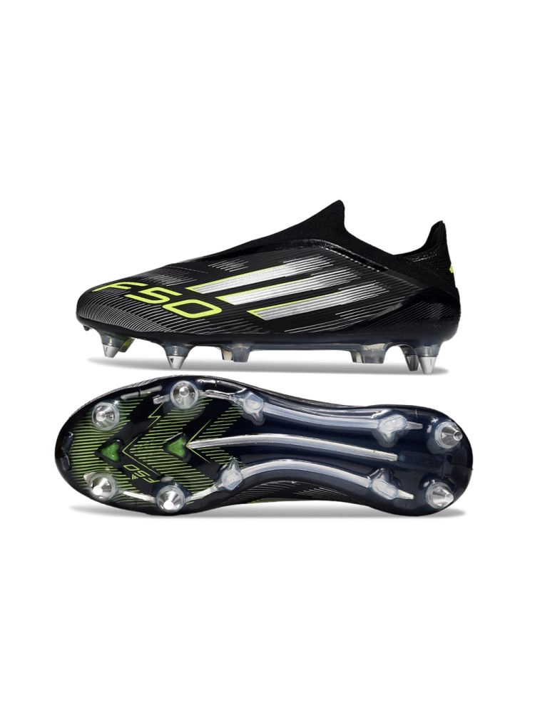 2025 adidas F50 Elite Laceless SG-Pro Black Silver Volt