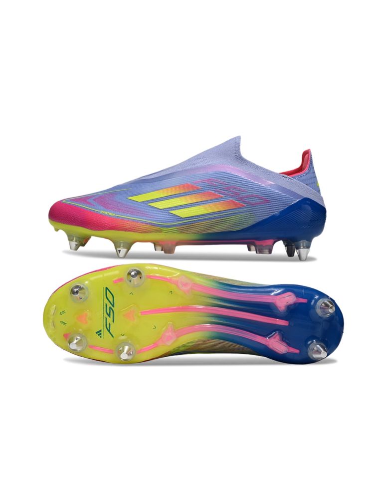 2025 adidas F50 Elite Laceless SG-Pro Blue Fusion Lucid Lemon Lucid Pink