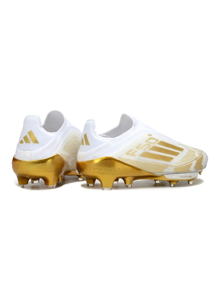 2025 adidas F50+ Elite LightStrike FG White Gold Metallic