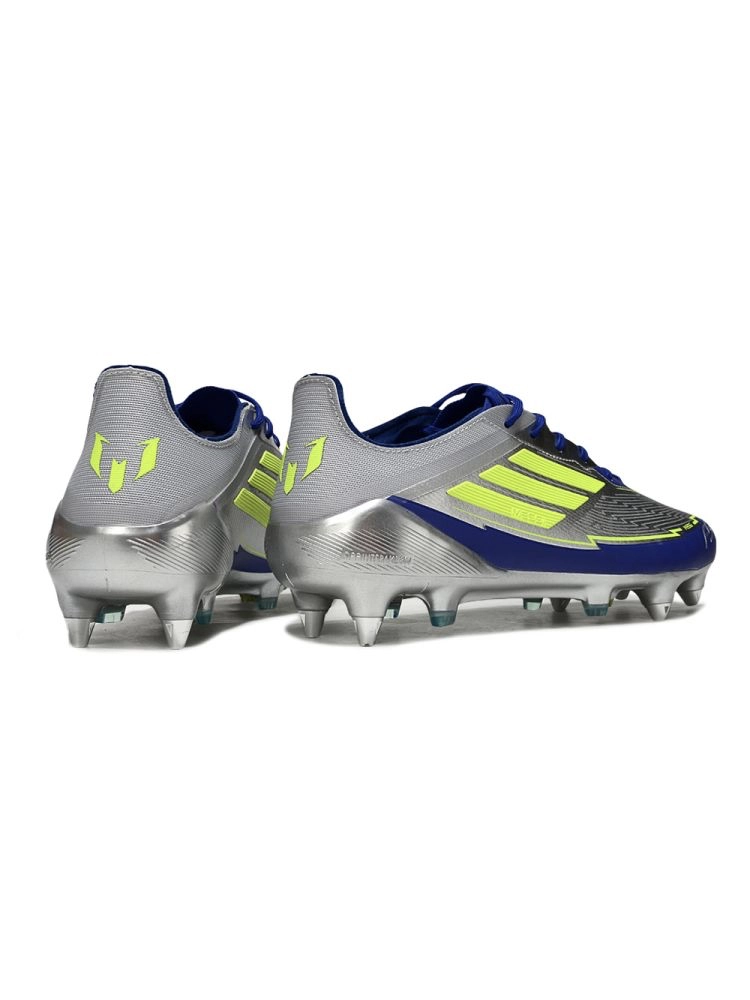 2025 adidas F50 Elite SG-Pro Silver Metallic Solar Yellow Lucid Blue