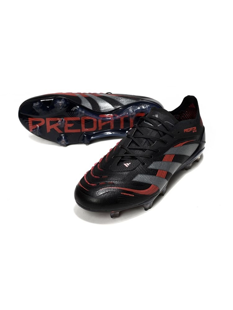 2025 adidas Predator Elite FG Black Grey Four Lucid Red