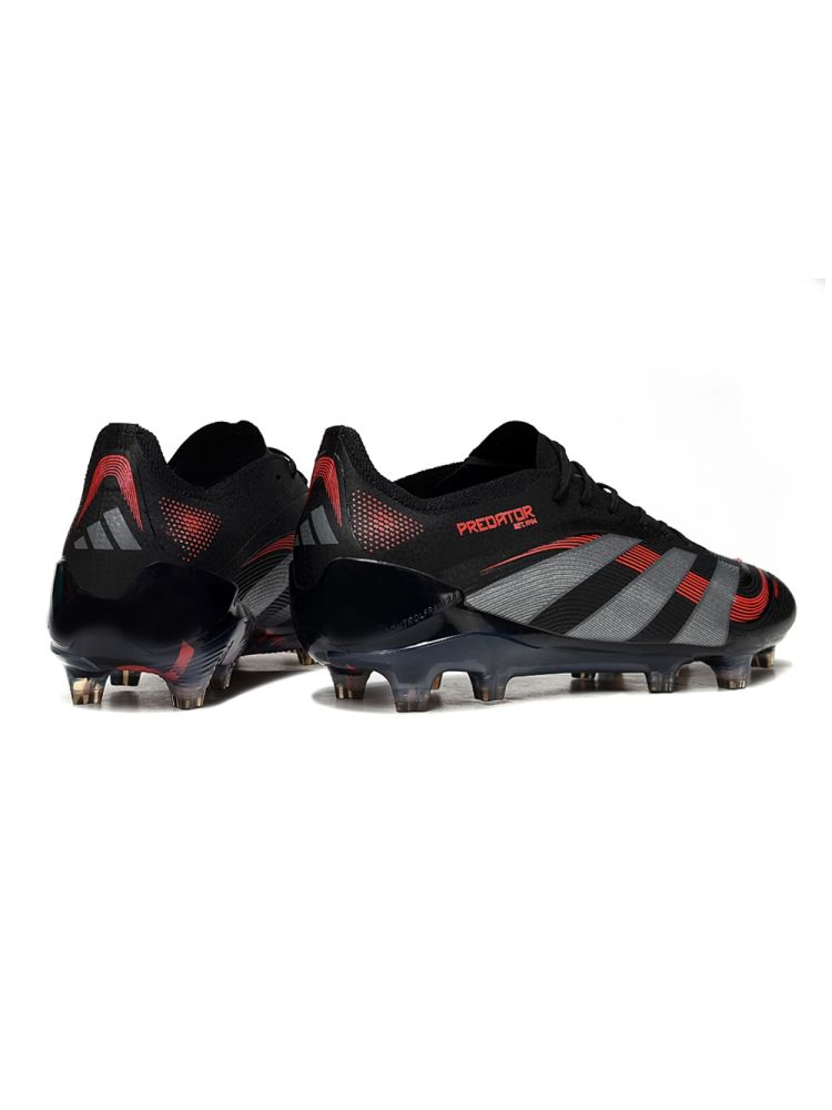 2025 adidas Predator Elite FG Black Grey Four Lucid Red