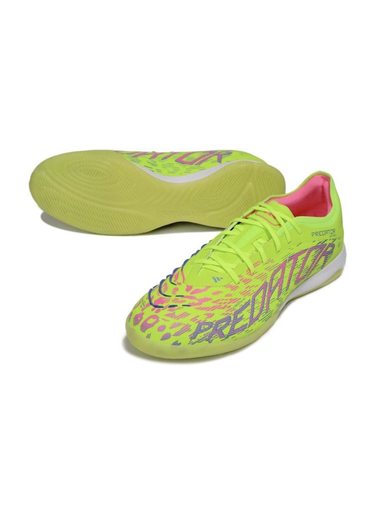 2025 adidas Predator Elite IN Lucid Lemon Lucid Pink Blue Fusion