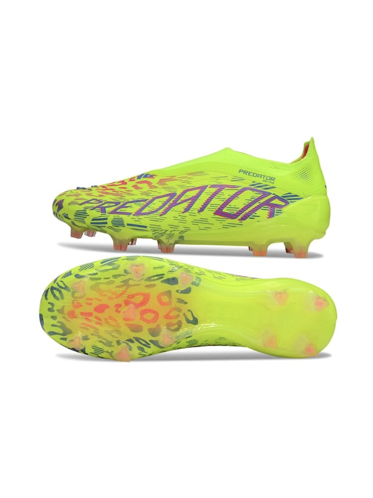 2025 adidas Predator Elite Laceless FG Lucid Lemon Lucid Pink Blue Fusion