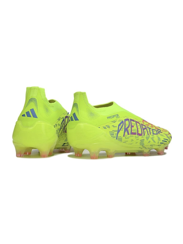 2025 adidas Predator Elite Laceless FG Lucid Lemon Lucid Pink Blue Fusion