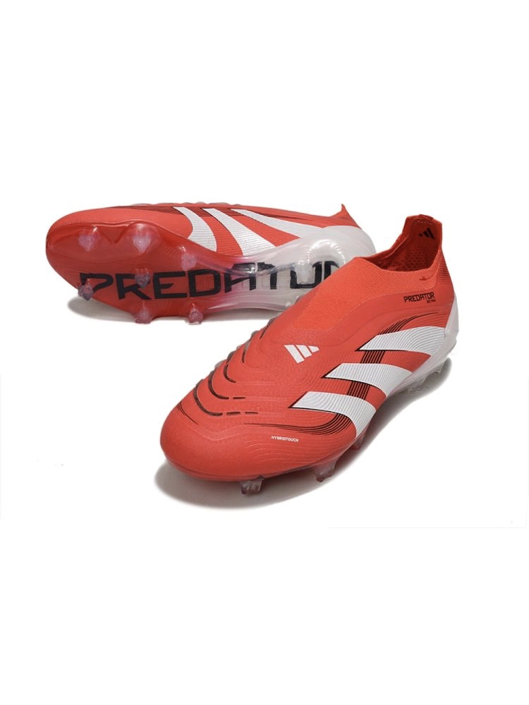 2025 adidas Predator Elite Laceless FG Lucid Red White Black