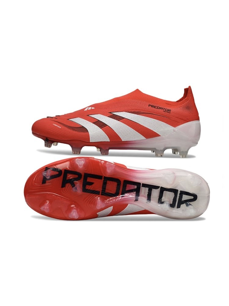 2025 adidas Predator Elite Laceless FG Lucid Red White Black