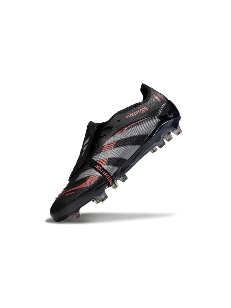 2025 adidas Predator Elite Tongue FG Black Grey Four Lucid Red