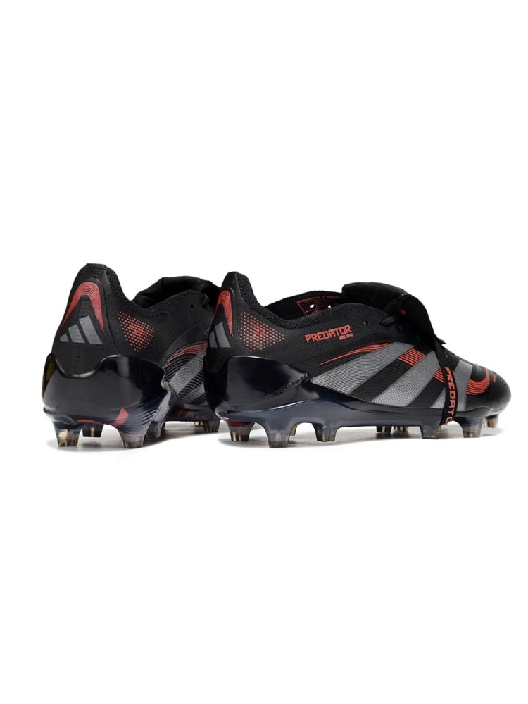 2025 adidas Predator Elite Tongue FG Black Grey Four Lucid Red