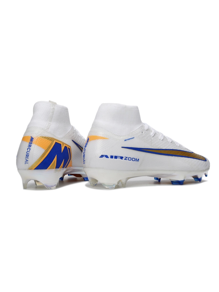 Nike Air Zoom Mercurial Superfly 10 Elite FG White Blue Gold