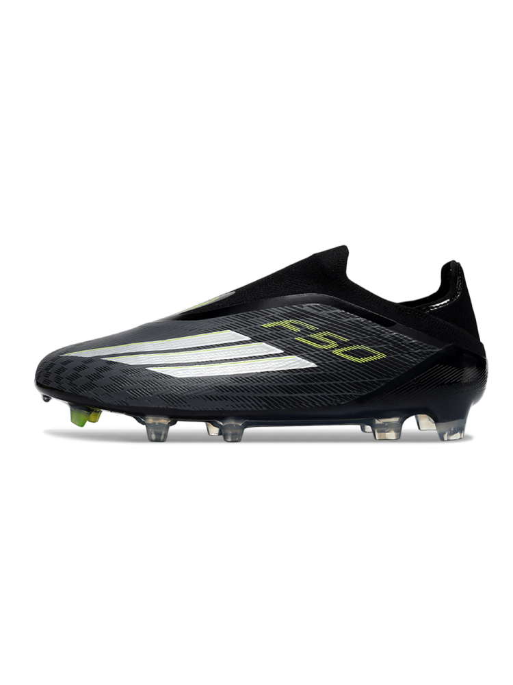 adidas F50 Elite Laceless FG Core Black Iron Metallic Solar Green