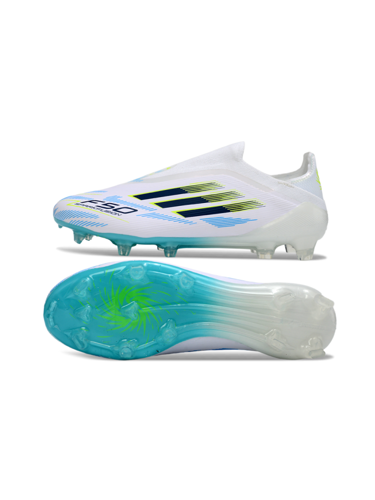 adidas F50 Elite Laceless FG Cloud White Core Black Lucid Blue
