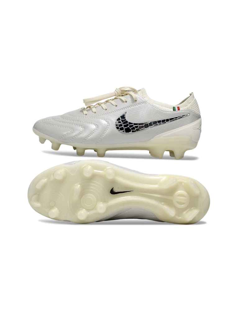 Nike Tiempo 10 Elite 25-26 'Luxe' Pack FG Clean Off-White Metallic Silver