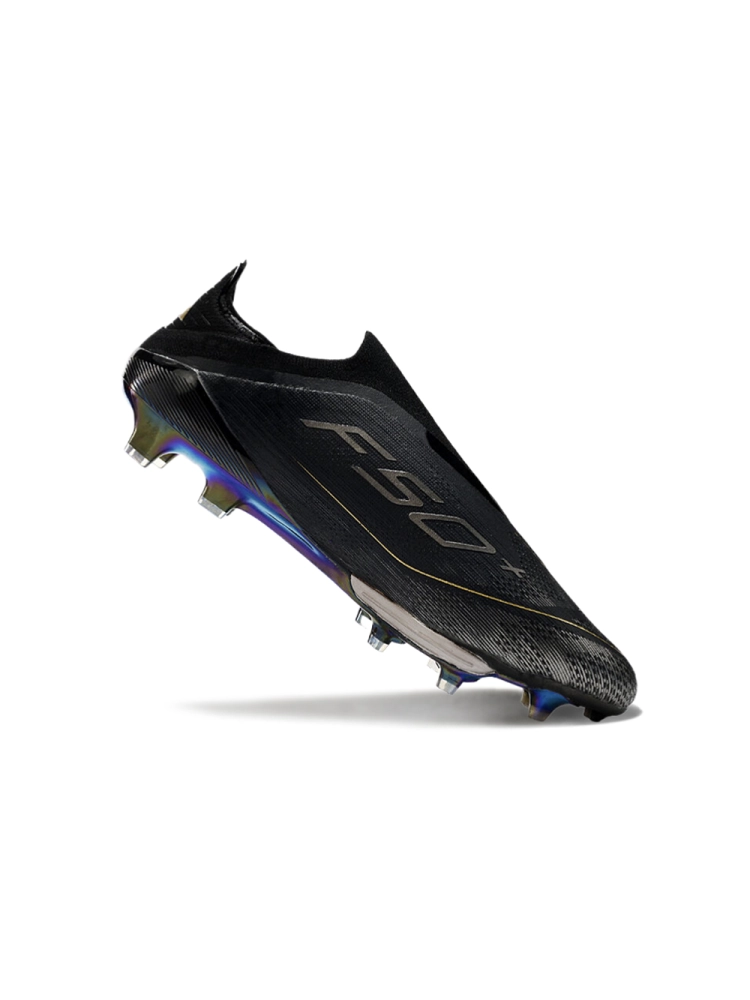 adidas F50 + Laceless FG Core Black Iron Met Gold Met