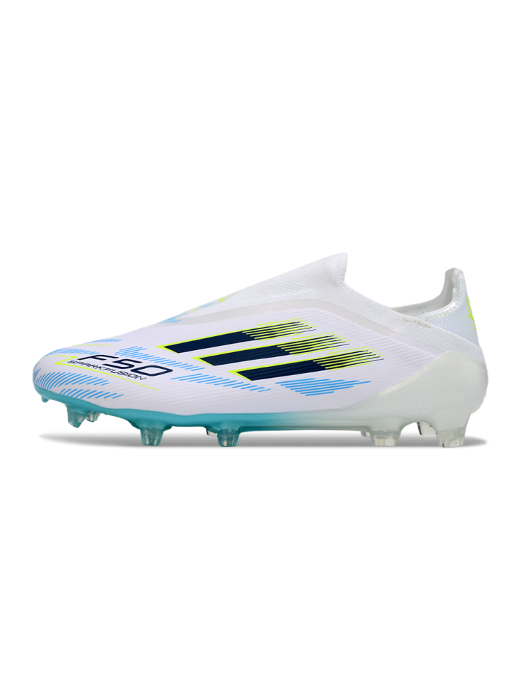 adidas F50 Elite Laceless FG Cloud White Core Black Lucid Blue