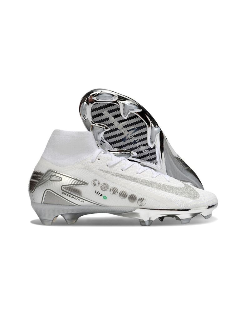 Nike Air Zoom Mercurial Superfly 10 Elite FG White Silver