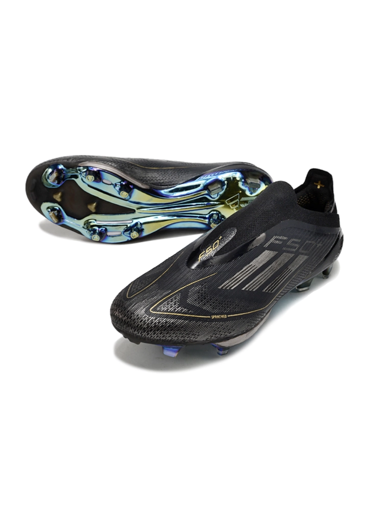 adidas F50 + Laceless FG Core Black Iron Met Gold Met