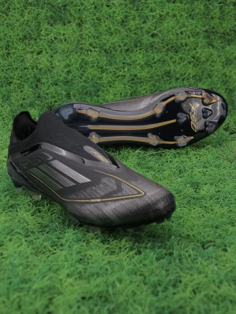 adidas F50 Elite Laceless FG Dark Spark - Core Black/Iron Metal/Gold Metallic