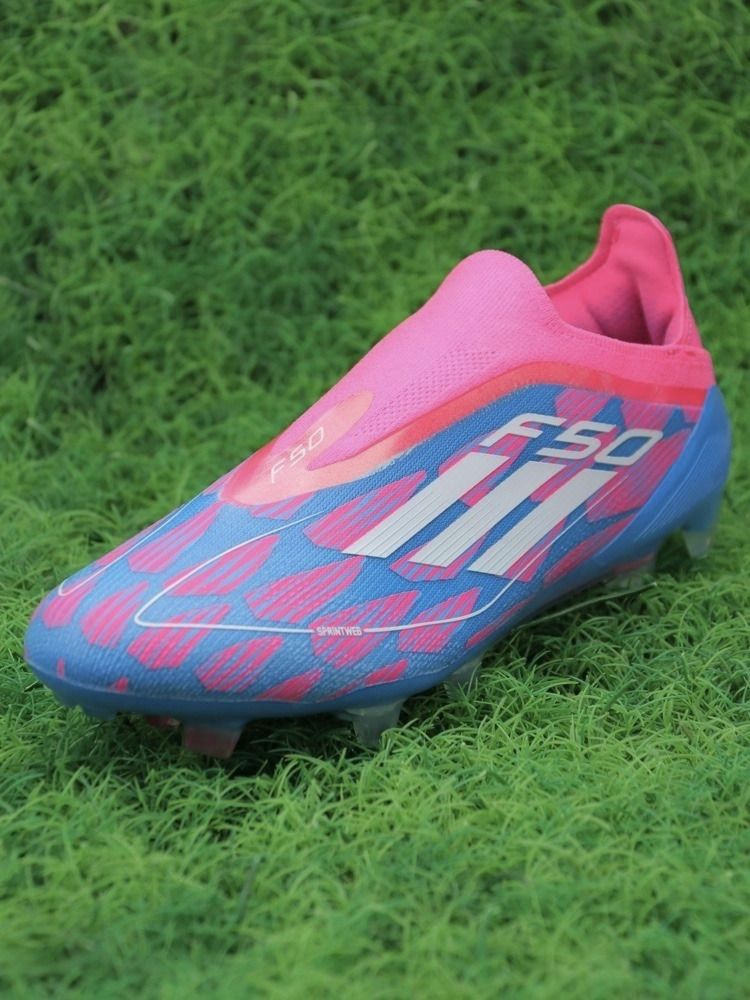 adidas F50 Elite Laceless FG Reemergence - Solar Blue/White/Solar Pink