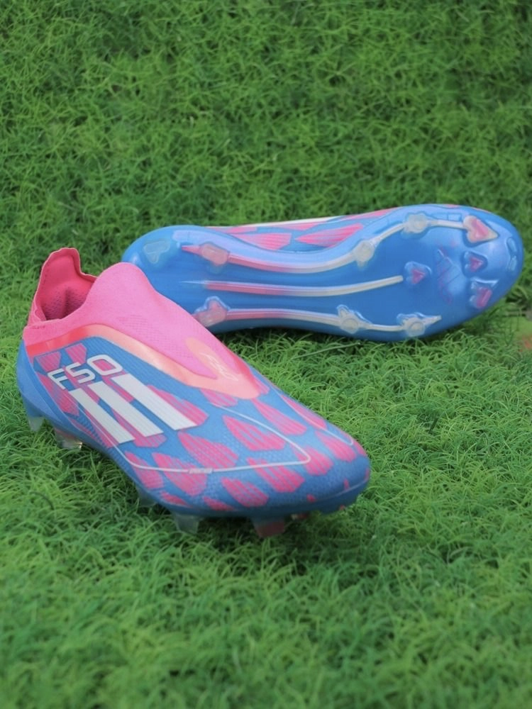 adidas F50 Elite Laceless FG Reemergence - Solar Blue/White/Solar Pink