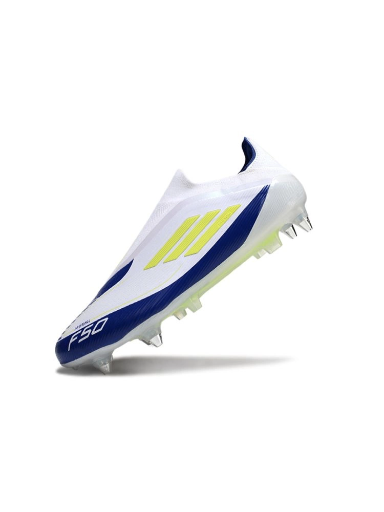 adidas F50 Elite Laceless SG White Blue Volt