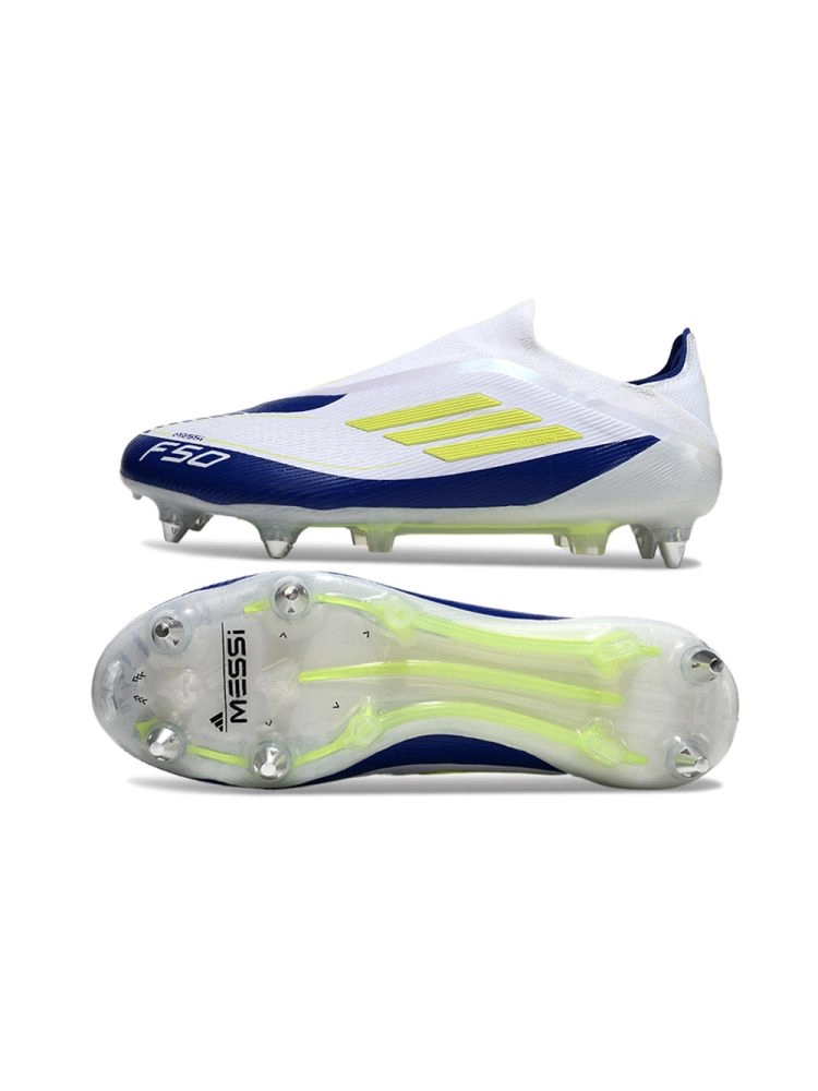 adidas F50 Elite Laceless SG White Blue Volt