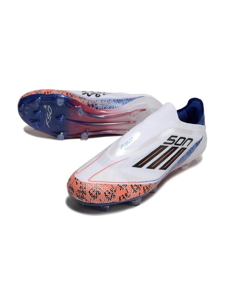 adidas F50 Elite Laceless FG White Orange Blue