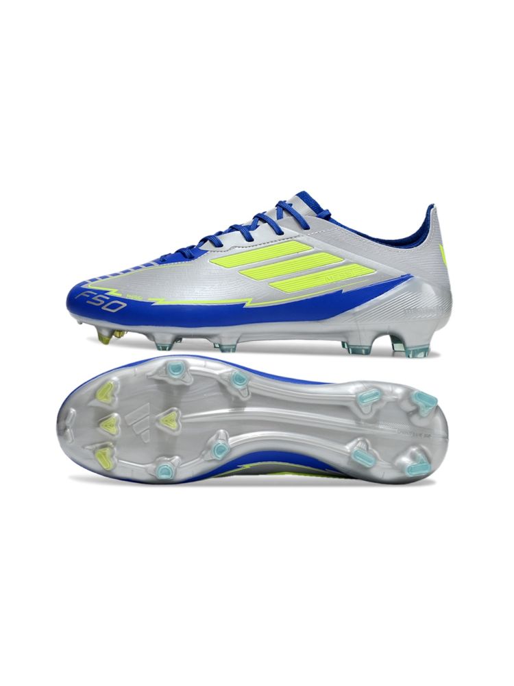 adidas F50 Messi Elite FG Silver Metallic Solar Yellow Lucid Blue